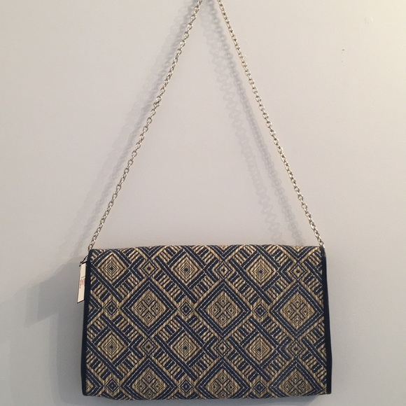 Poppy Jones Blue Squares Shoulder/Clutch Bag NWT - Picture 5 of 8